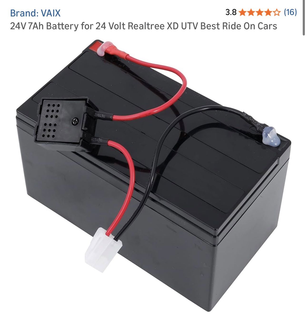 Vaix 24V 7Ah Battery for 24 Volt Realtree XD UTV Best Ride On Cars
