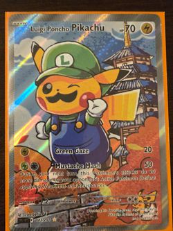 Luigi Poncho Pikachu Pokémon Card