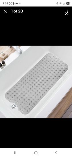 Bathtub Mats for Shower Tub, Extra Long Non-Slip 39 X 16 Inch Bath Mat with Drai