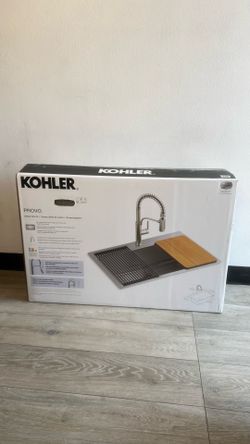 NEW Kohler Provo 33" Dual Mount Single-bowl Workstation Kitchen Sink Kit