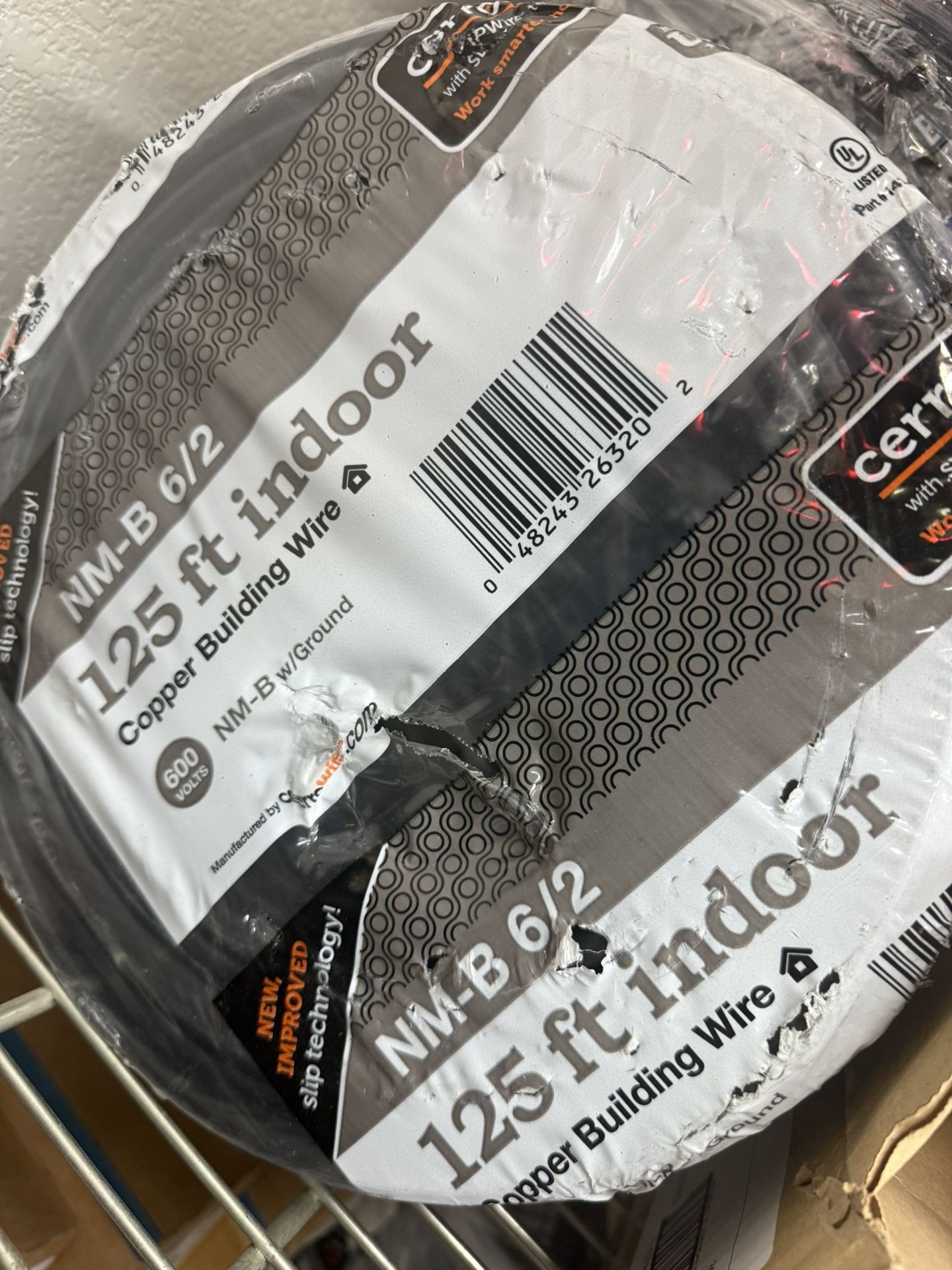 Romex Wire 6/2 125ft Copper Wire With Ground