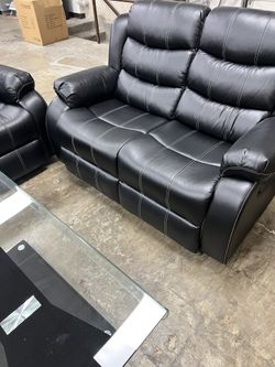 💕Reclining Black Sofá & Love Seat, 🥰Reclining Set, Free Drop Off