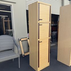 Tall Storage Cabinet with 3 Doors Good Condition 
