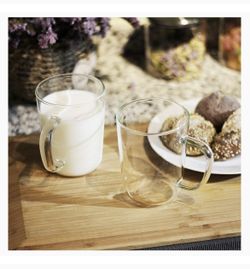 LUXU Glass Coffee Mugs(Set of 4)-17 oz