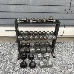 Dumbbells 590 Lbs And Rack 