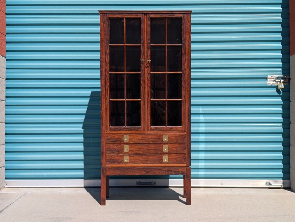 Vintage Mid Century Modern Rosewood Vitrine / Display Cabinet by Bruksbo, Norway, c1960s