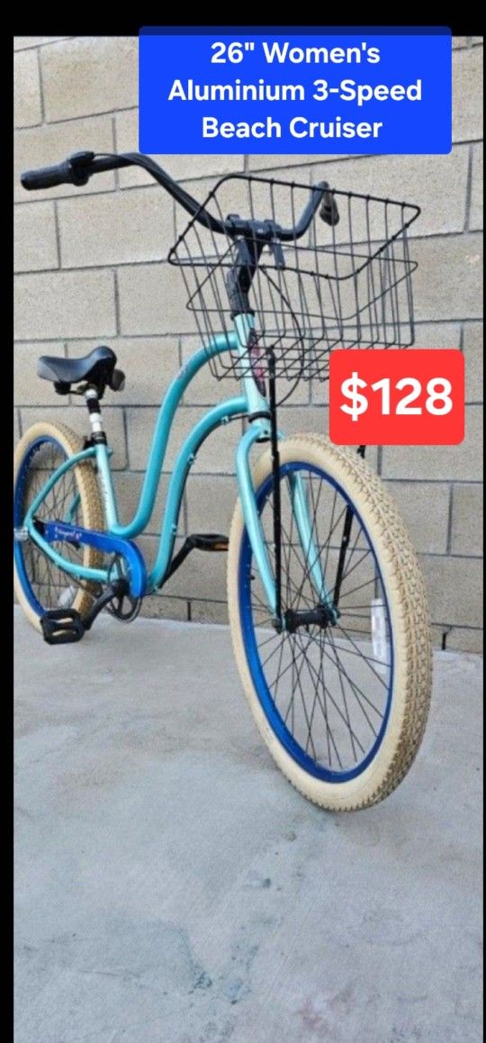 26" Women's 3-Speed Aluminium Beach Cruisers