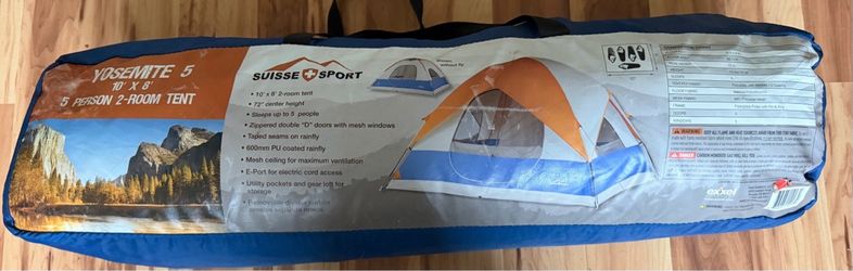 5 Person Tent 2 Room Suisse Sport