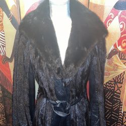 Black Mink & Leather Jacket 