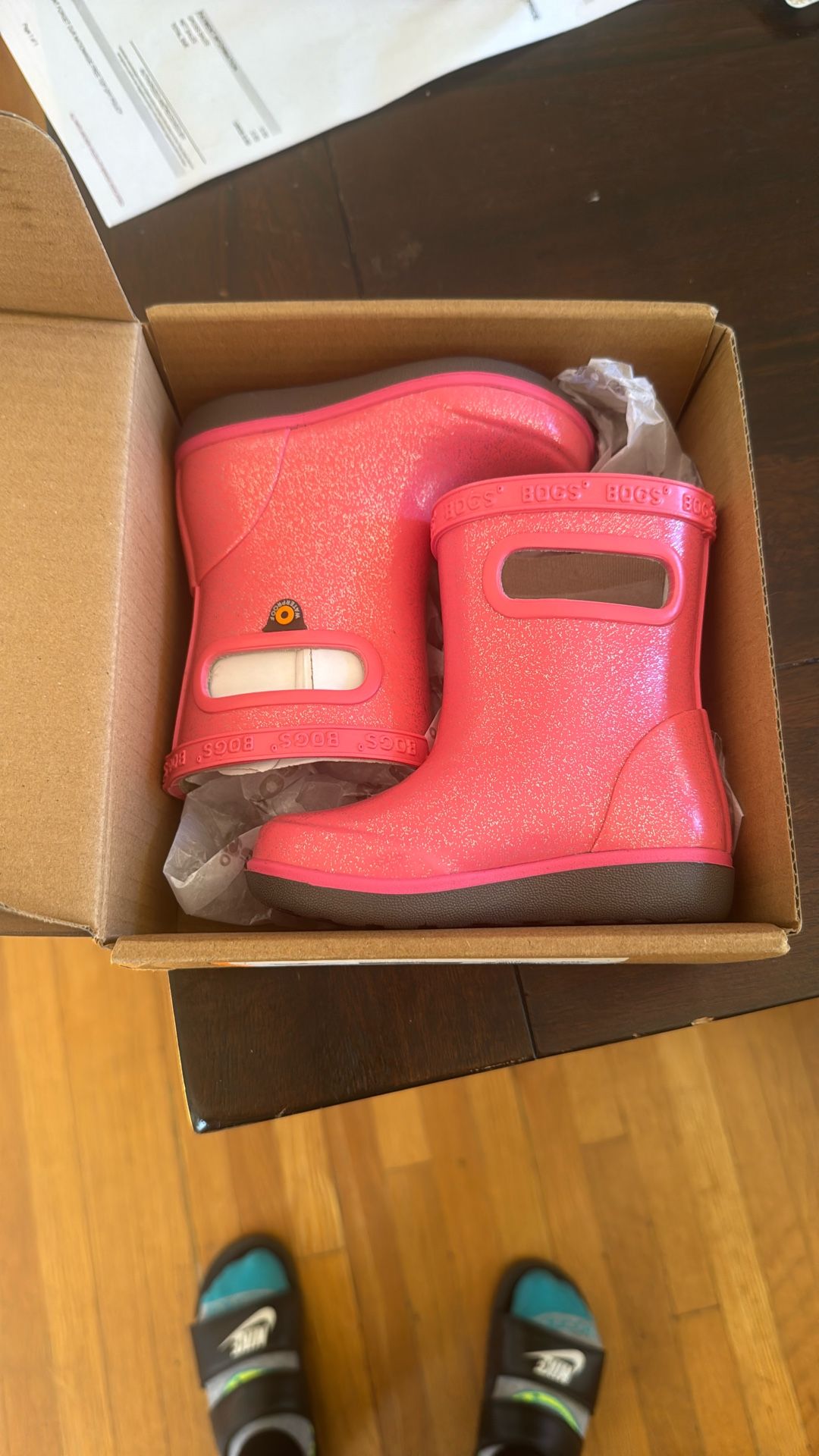 Rain Boots Pink Glitter