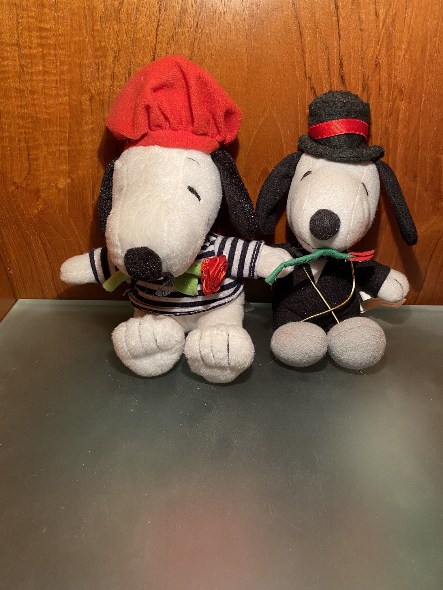 Two Classic Plush Hallmark Valentines Day Snoopy Cupid Heart Dolls