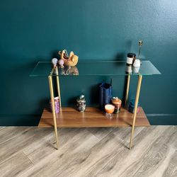 Console Table Glass Top Modern [NEW]