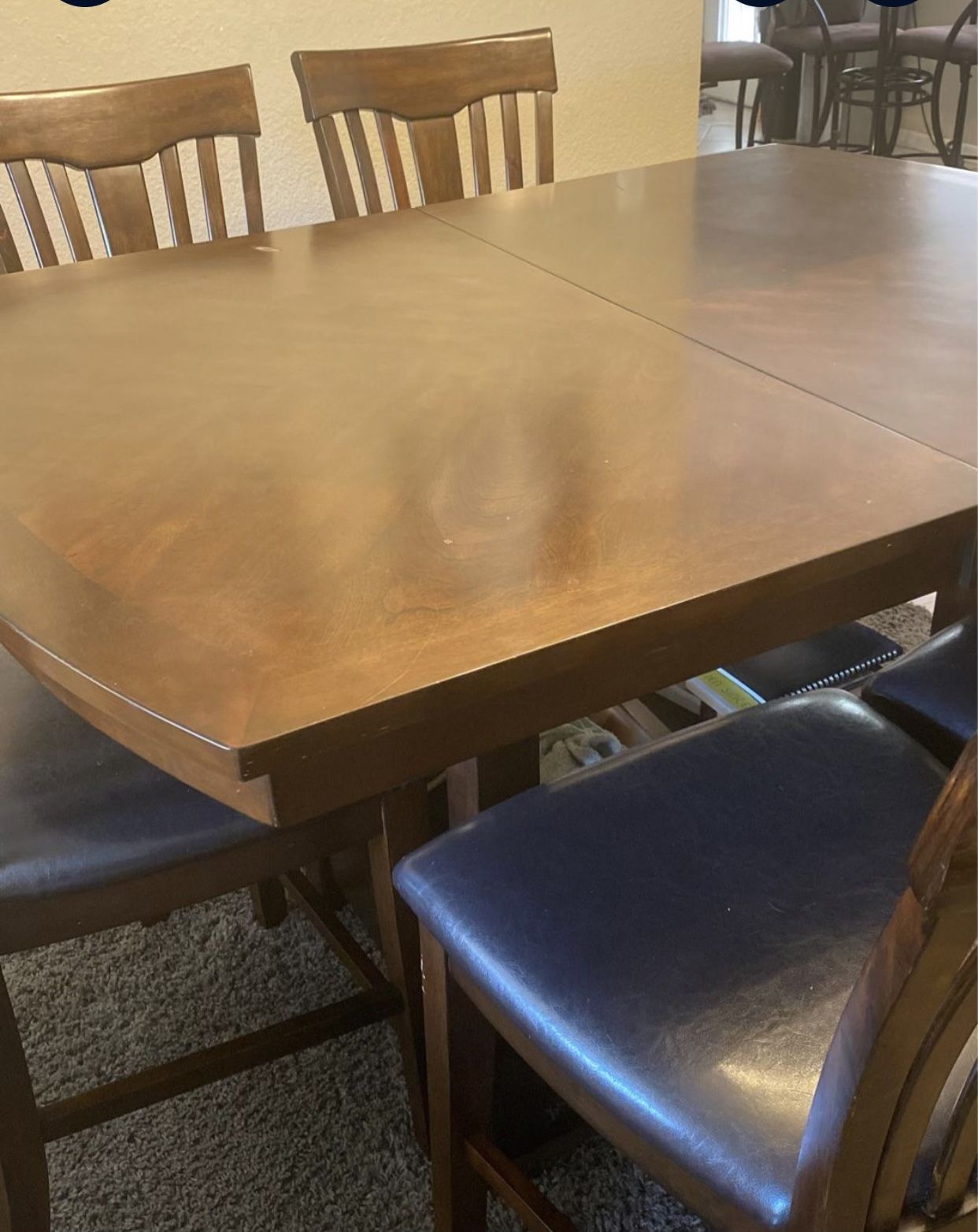 Dining Table With An Extension (6 )Chairs