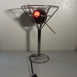 Vintage 1993 David Krys Martini Glass Olive Lamp Decor