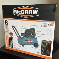 Brand New in box Mcgraw Portable Air Compressor 8 Gallon, 150 PSI Oil-Free