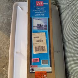 32 x 60 White Cordless 2 Inch Faux Wood Blinds