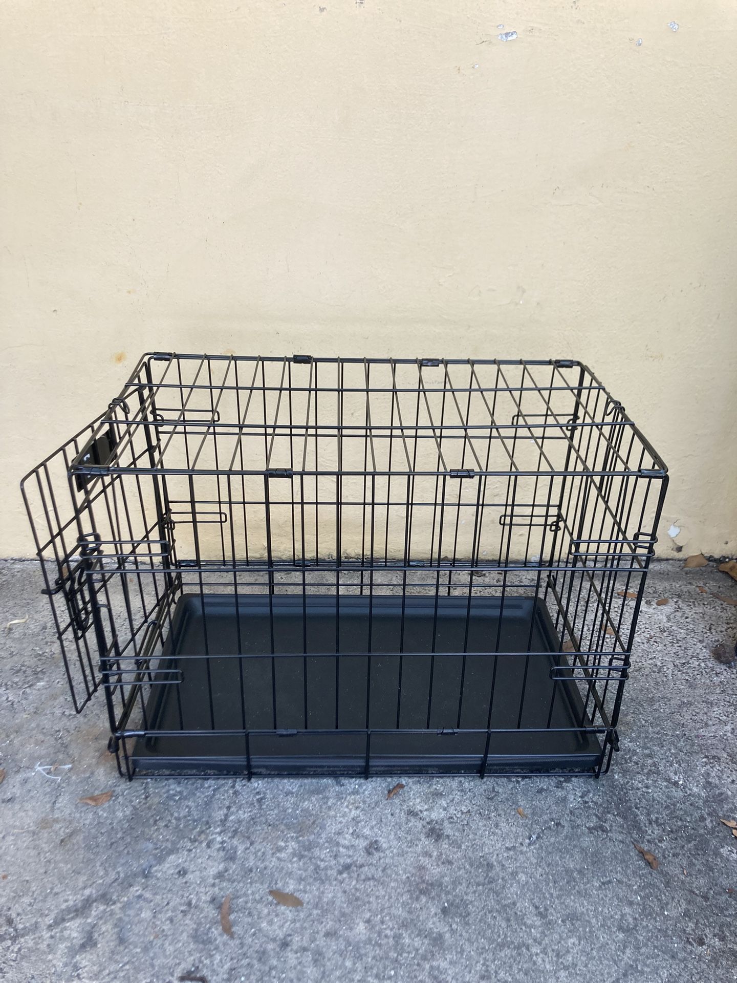 Pets Dog Crate 23x14x16 In Black Folding Metal