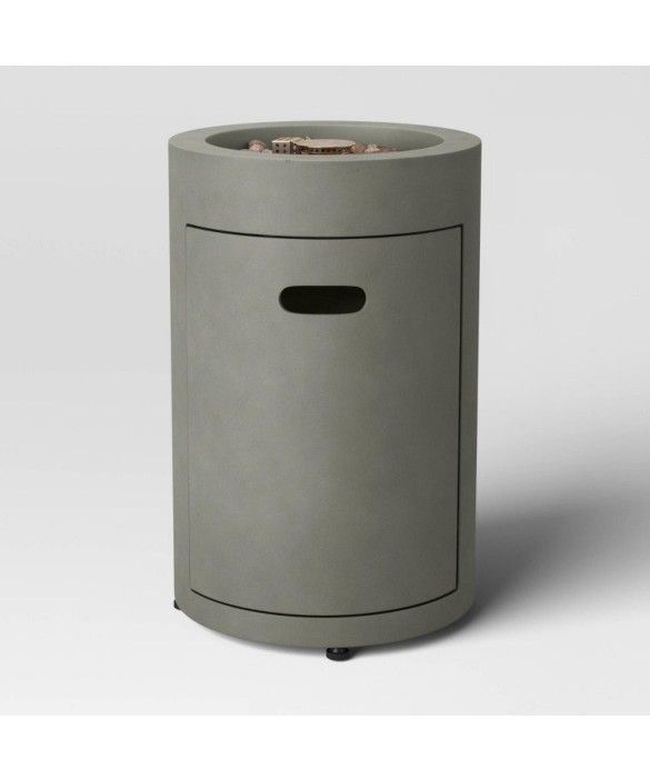 25"pipestone Outdoor Fire Column-Gray Project 62