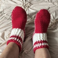Hand made crocheted slipper socks. Cozy crochet ankle socks, warm house socks, perfect gift