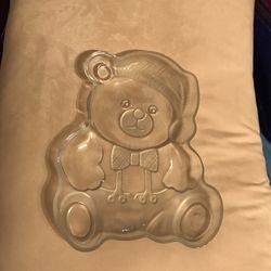 Christmas Teddy Bear Glass Platter