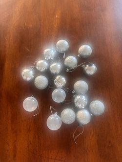 🎄 Small Silver/clear Christmas Ornaments Balls