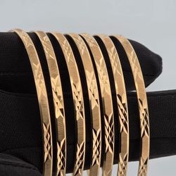 Set of 7 Stackable Bangle Bracelets 14K Yellow Gold, 37.2 Grams 3.1mm