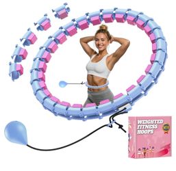Quiet Hula Circle Hoops,65 inch 32 Knots Plus Size Hula Infinity Fitness Detachable Hoops. Exercise