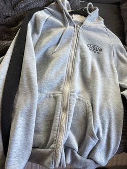 Light Gray Black Sleeve Zip-up Jacket