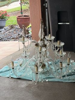 Antique crystal and murano glass