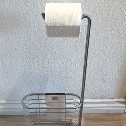Stainless steel toilet paper holder & organizer