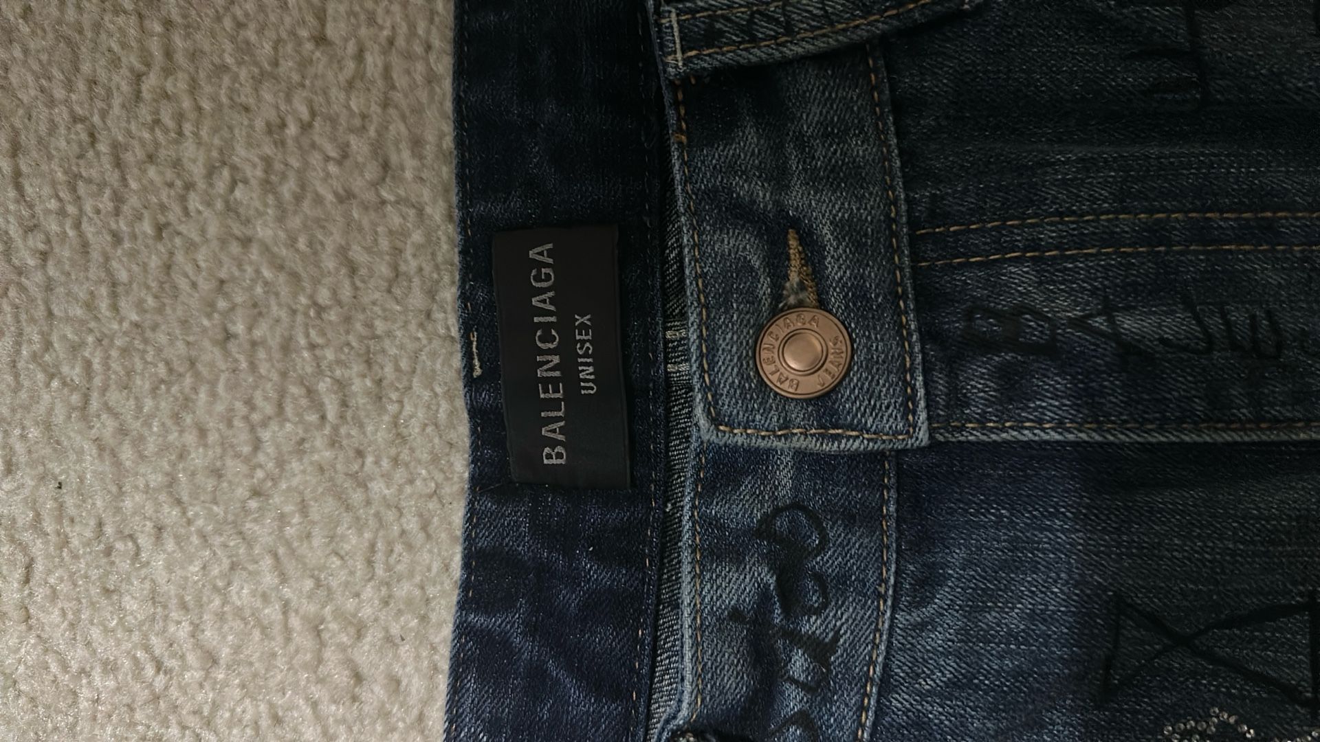 balenci studded jeans