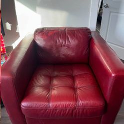 Red Italian Leather couches
