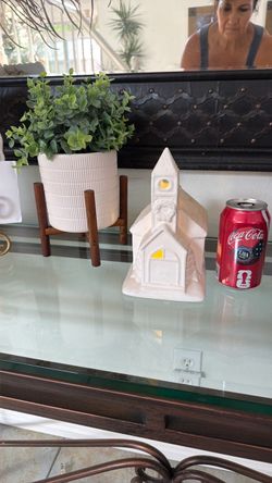 Ceramic Church Figurine with Light