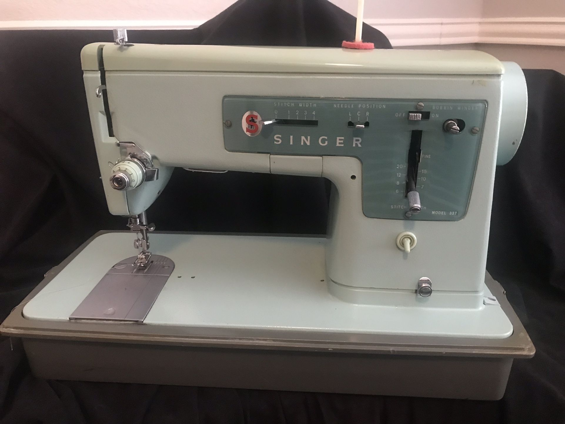 Vintage Mint Green Singer Sewing Machine Circa 1960