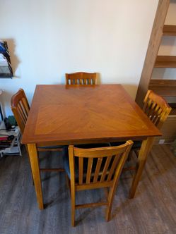 High top wooden dining table