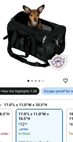 Sherpa Pet Carrier Bag, 17x11x10.5"
