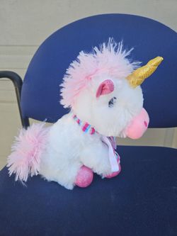 White and Pink Unicorn Stuffed Plush Toy