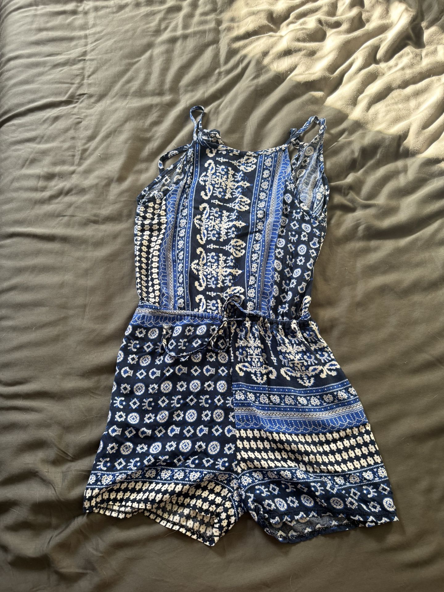 Blue/White Romper