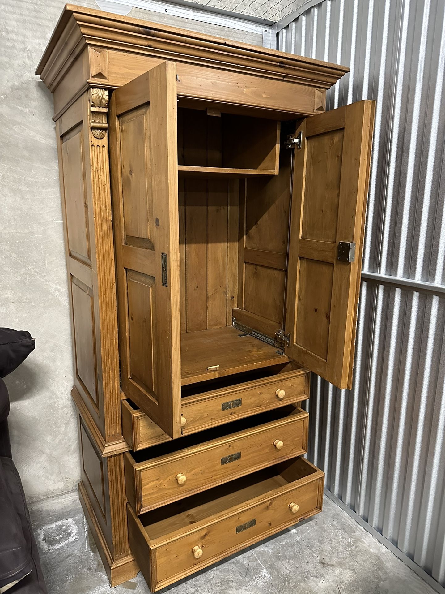 Antique Armoire/ Corner shelf and smaller desk Mill House Antique Custom Furniture.) Over $3800