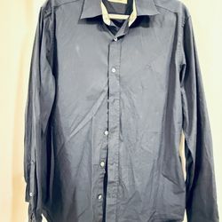  Large Navy Blue Burberry Mens Shirt