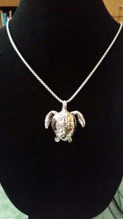 Turtle pendant with chain