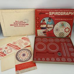 Vintage Kenner's Spirograph 1967 All Wheels Instructions Paper Drawing Board