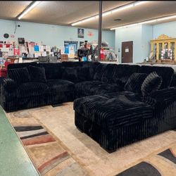 Brand New Super Plush Comfy Corduroy Pullout Sectional  