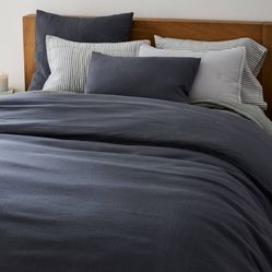 West Elm Belgian Flax Linen KING Duvet Cover & Shams Bedding 3pc Set