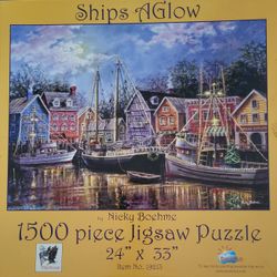 Ships Aglow By Nicky Boehme 1500 Piece Jigsaw Puzzle