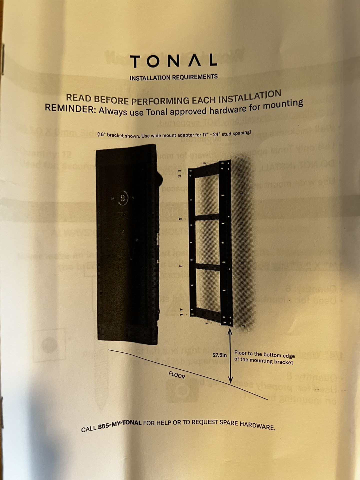 Tonal 17in - 24in Wide Mount adapter Kit