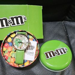 Green M&M Wrist Watch In Tin By Avon $20 OBO