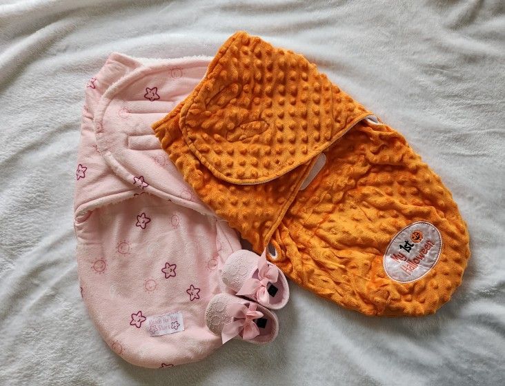 Pink And Orange Baby Soft Swaddle