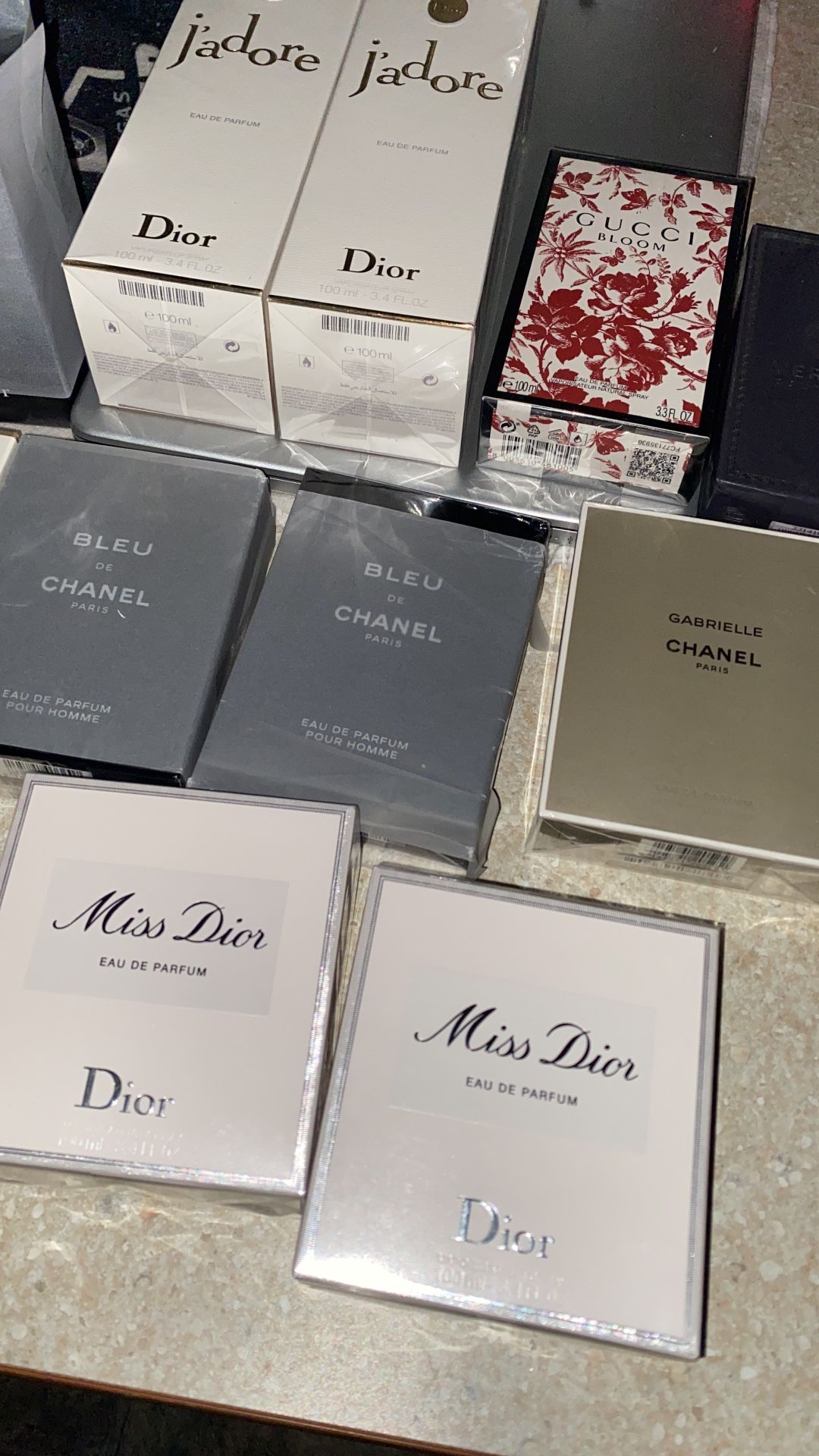 Dior, Chanel , Versace ,tom Ford