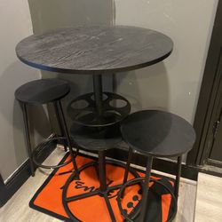 Table Set With 2 Stools 
